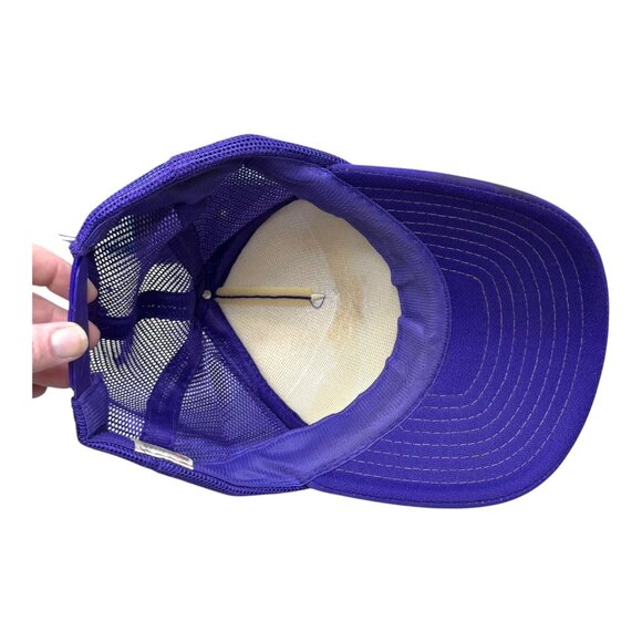 Vintage LSU Script Purple Tigers Trucker Cap Vintage Mesh Back Team Baseball Hat - Picture 5 of 7